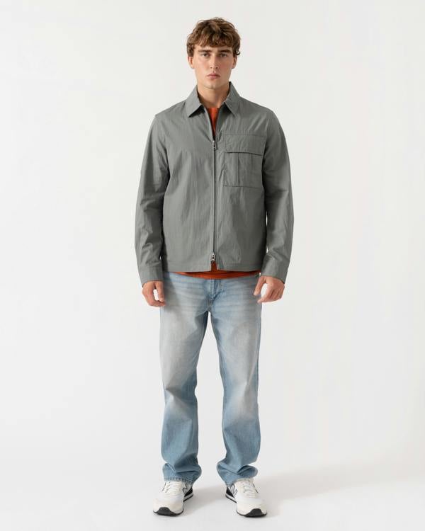Outfit shot of Belstaff Cargo Mens Overshirt - Atlantic Grey