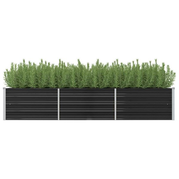 Berkfield Garden Raised Bed Anthracite 240x80x45 cm Galvanised Steel