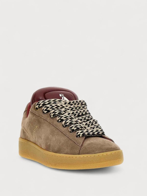 Lanvin X Future Hyper Curb Sneakers Leather Suede Brown