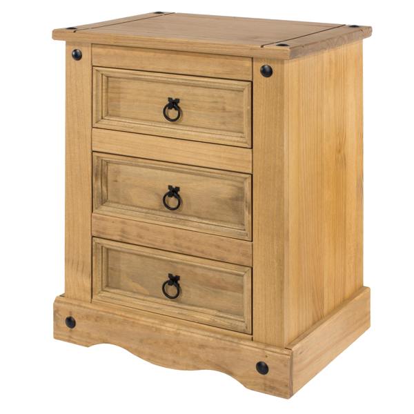 Core Products Corona Tall 3 Drawer Bedside Cabinet