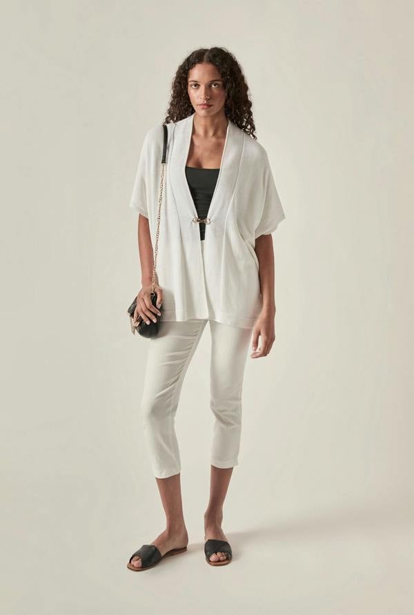 James Lakeland Relaxed Clasp Front Cover-Up - White