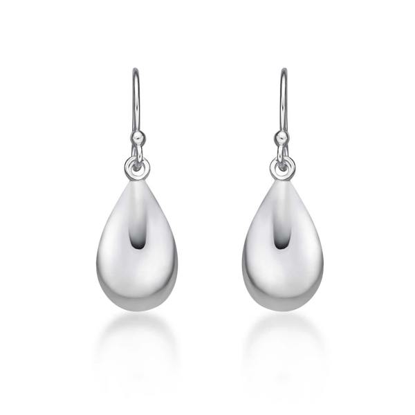 namana Plain Polished 925 Sterling Silver Tear Drop Earrings For Women