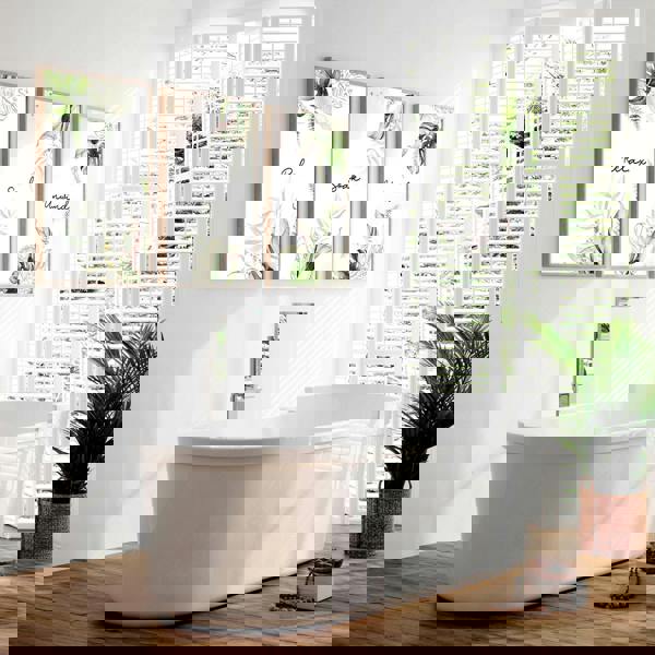 Bathroom with art | Set of 3 Tropical wall art prints