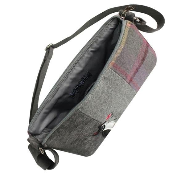 Earth Squared Cat & Rose Tartan Tweed Messenger Bag