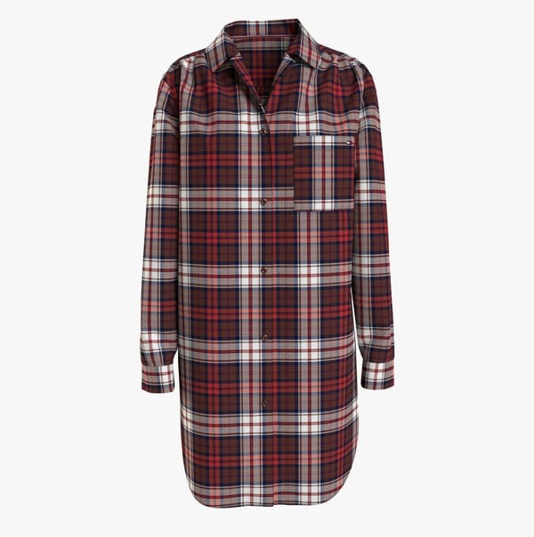 Tommy Hilfiger SHIRT NIGHTDRESS Womens Loungewear Women Apparel Plaid Red
