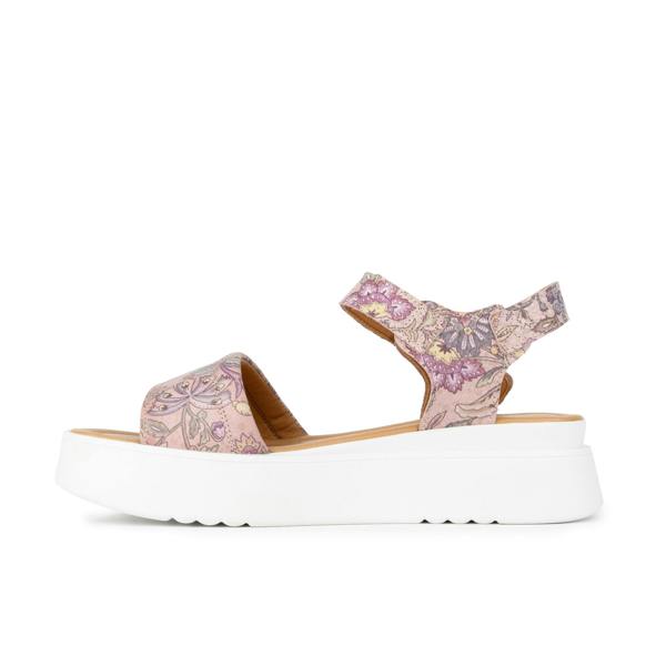 Embassy London Amalfi - Pink & Paisley - Women's 1.3 inch Flatform Leather Sandal