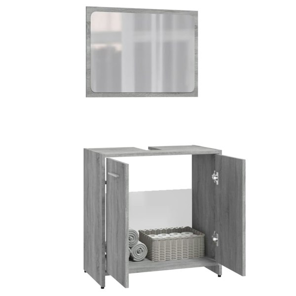 Berkfield Bathroom Furniture Set Grey Sonoma Engineered Wood