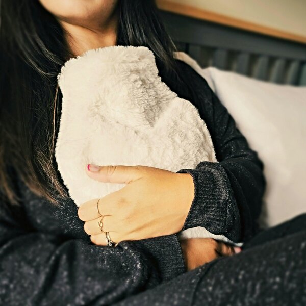 CosyPanda Silky Soft White Hot Water Bottle