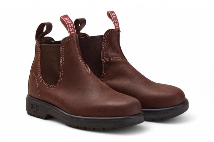 Rossi Boots Rossi 303 Endura Redwood Brown Leather Chelsea Boots