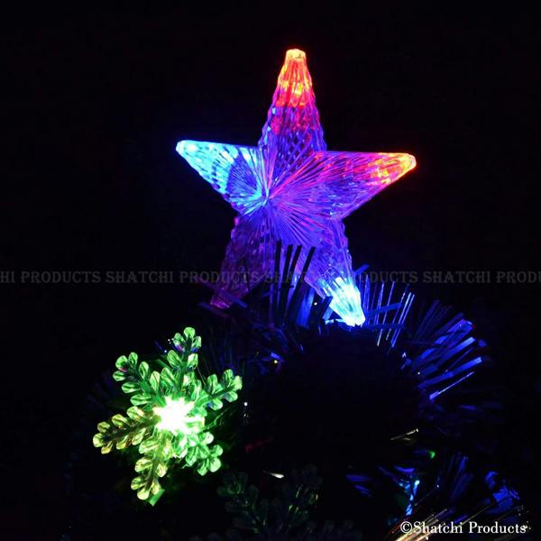 2ft to 6ft Snowflakes Fibre Optic Pre-Lit Artificial Christmas Trees with LEDs image 4