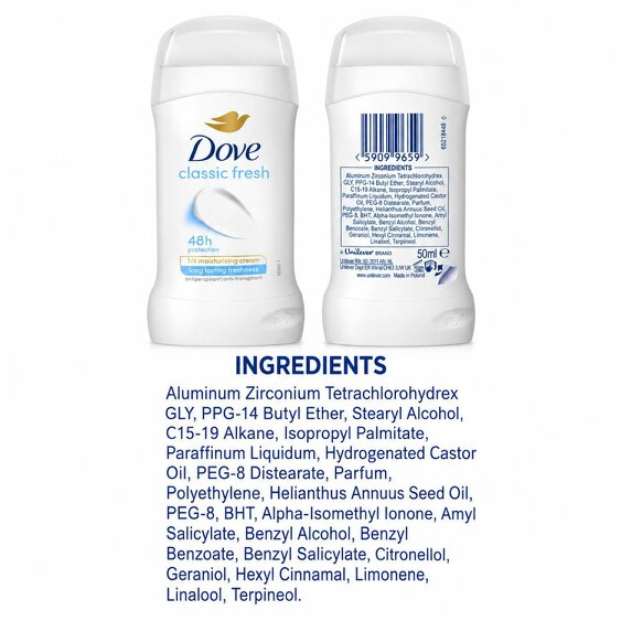 Dove Classic Fresh Anti-Perspirant Deo Stick 50ml 12 Pack, 48H Sweat Protection