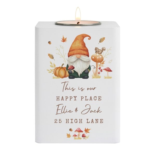 Personalised Memento Company Personalised Autumn Gonk Tealight Holder