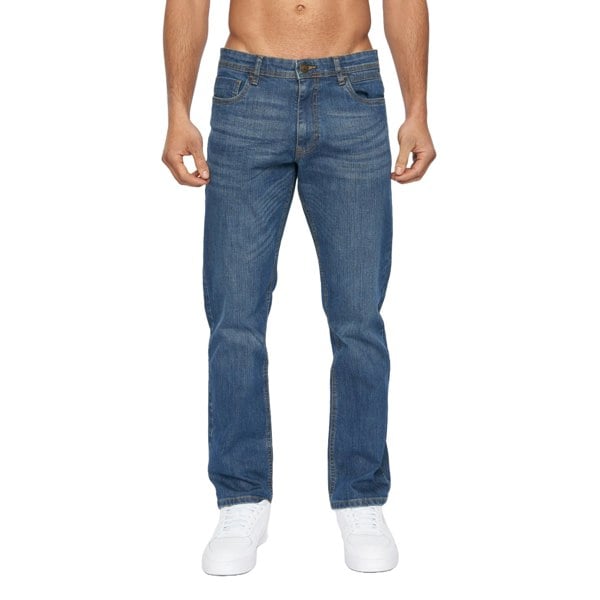 Duck and Cover Mens Hydras Straight Leg Jeans - Mid Wash