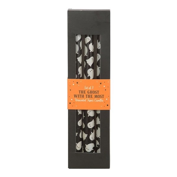 Serano Set of 3 Ghost Print Taper Candles