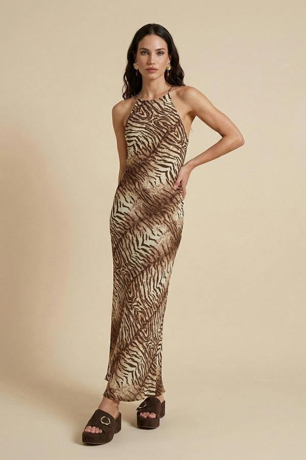 Urban Bliss Zebra Neck Maxi Dress