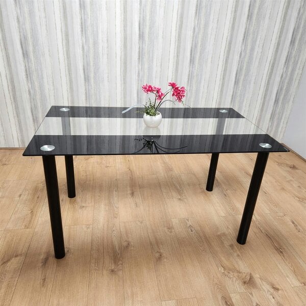 Kosy Koala Dining Table Clear Glass Kitchen Place for 6 Seats, Dining Table Only (Clear H 75 x L 140 x W 80 cm)