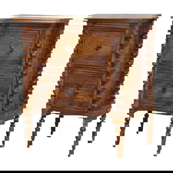 Artisan Furniture Solid Wood Spindle Leg Amber Oak Nightstand