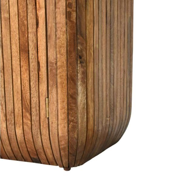 Artisan Furniture Solid Mango Wood Fluted Curve Cabinet