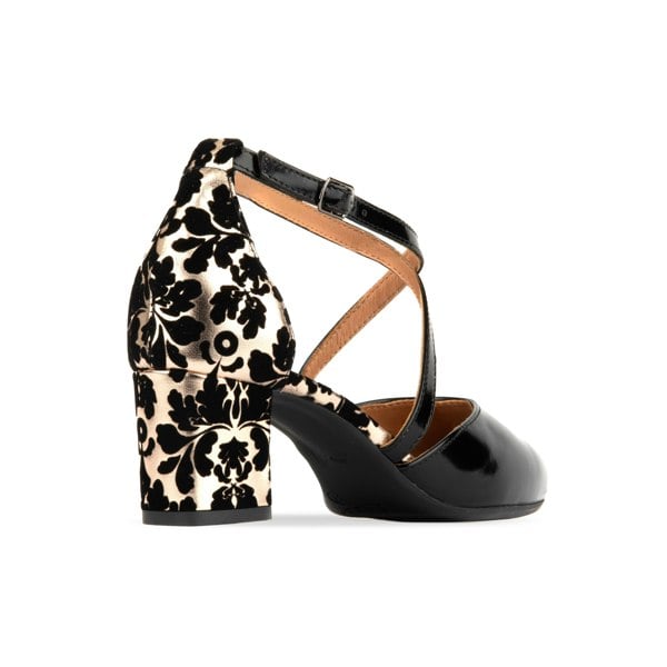 Embassy London Dannii - Black Rose Gold - Women's leather closed toe comfortable 2.4 inch heel sandal