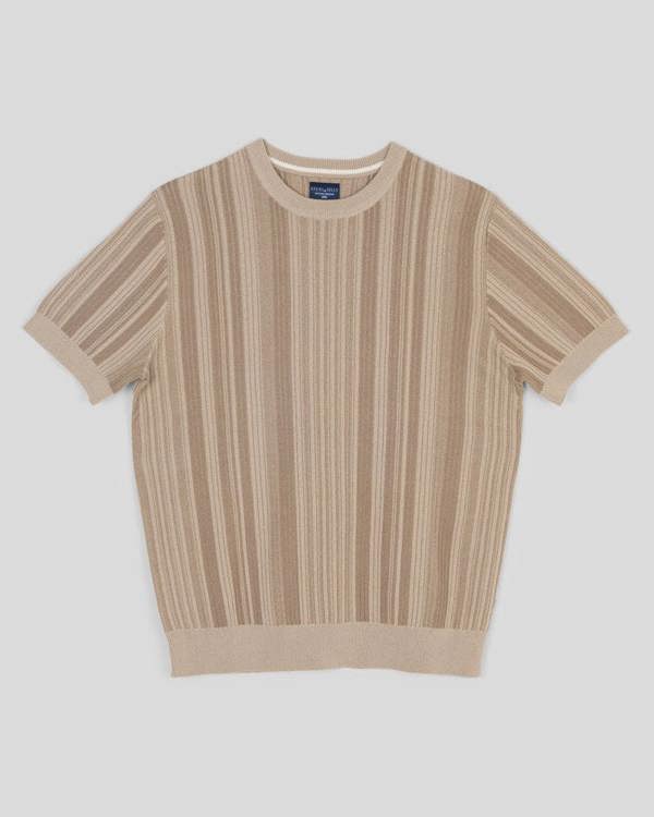 Steel & Jelly Moorgate - Stripe Textured Sweater T-Shirt