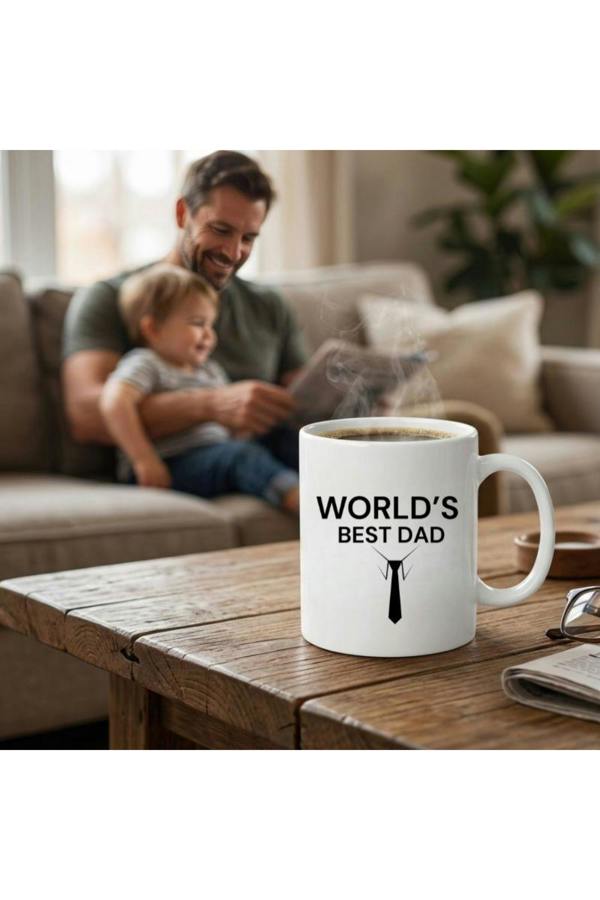Dyzi World's Best Dad Ceramic Coffee Mug 320ml White Father's Day Gift