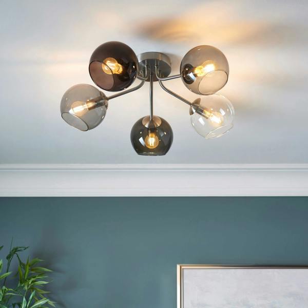 Pagazzi Lighting Branco 5 Light Semi-Flush Ceiling Light