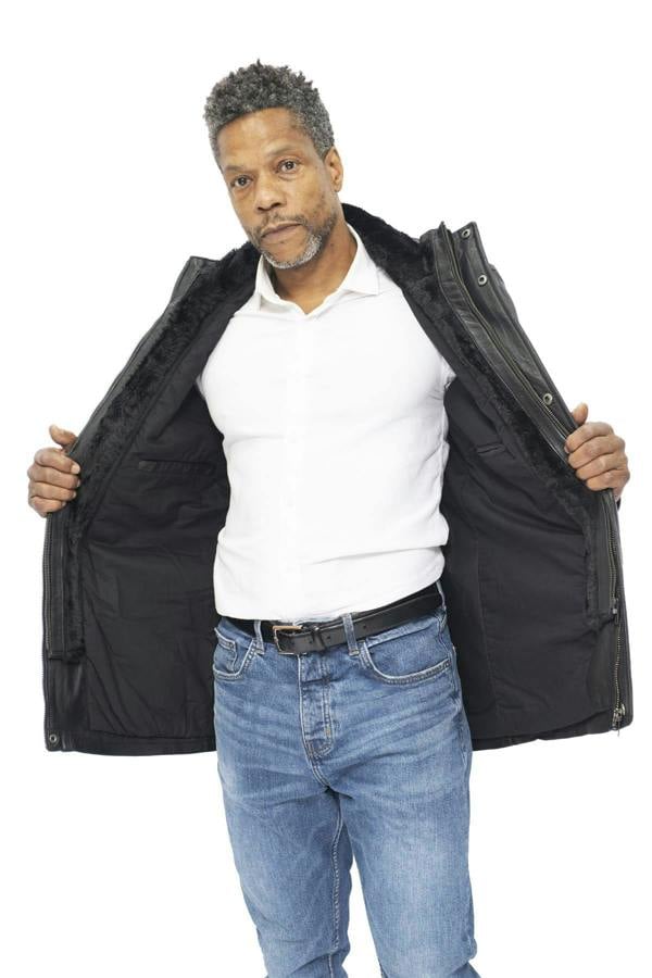 Infinity Leather Mens Leather Mid Length Coat-Hanoi