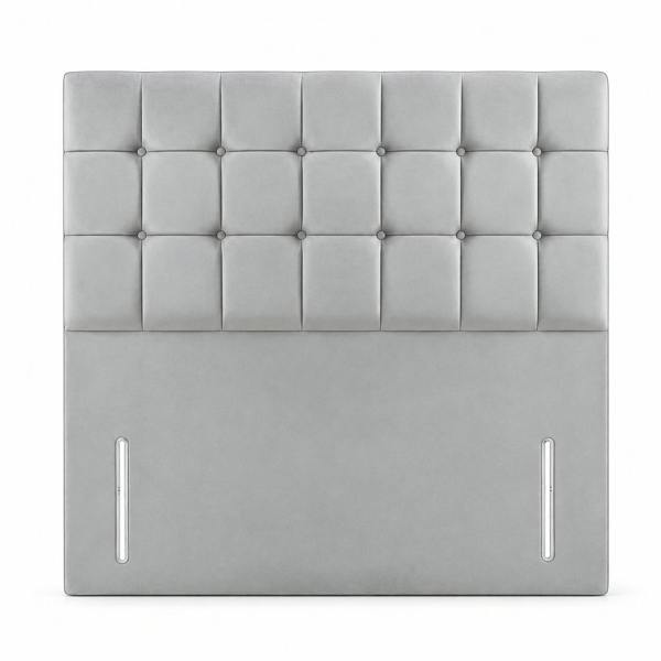 Great British Beds Cube Headboard - Silver Plush