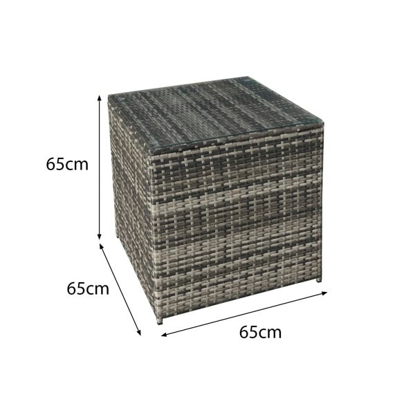 Oseasons Malta Rattan 9 Seat Rising Table U-Shape Set in Walnut Grey