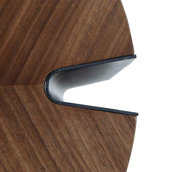 Angel Cerdá Round Coffee Table Walnut and Black Steel 2113