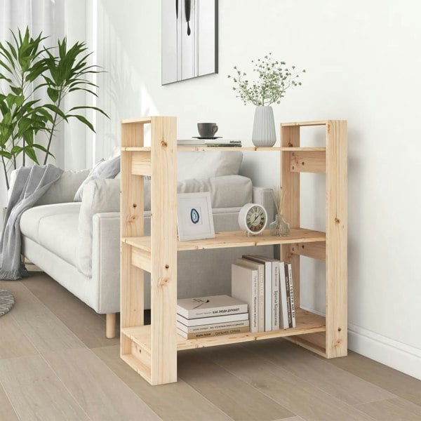 Berkfield Book Cabinet/Room Divider 80x35x91 cm Solid Wood Pine