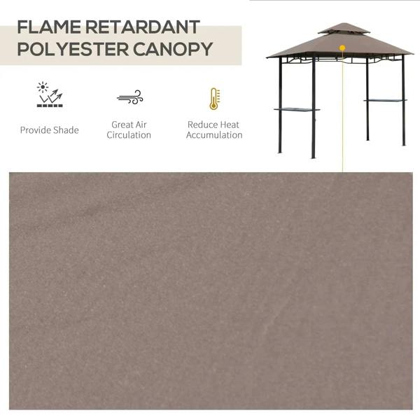 Brown polyester gazebo canopy roof panel with textured fabric surface