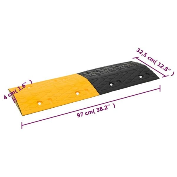 Berkfield Speed Hump 2 pcs Yellow&Black 97x32.5x4 cm Rubber
