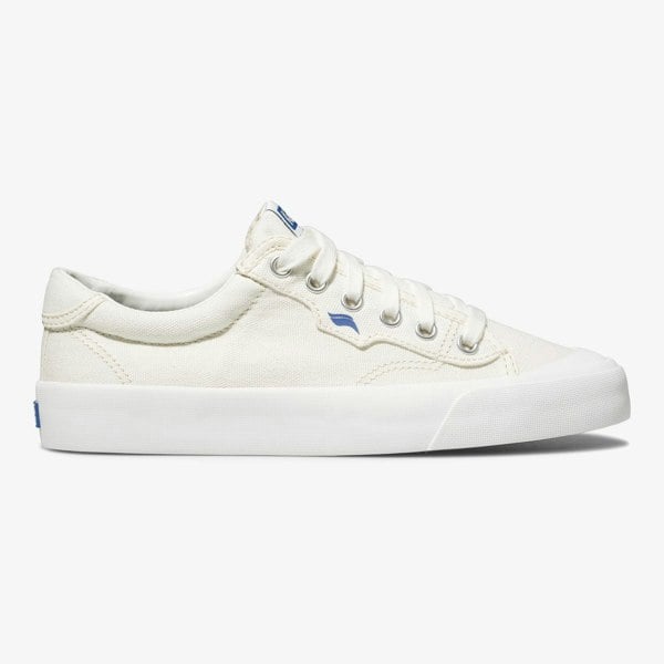 Keds Women's Crew Kick 75 Canvas White Shoes with Cushioned Footbed