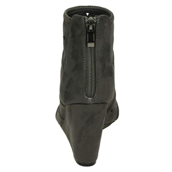 Spot On Ladies Spot On High Wedge Peeptoe Ankle Boots