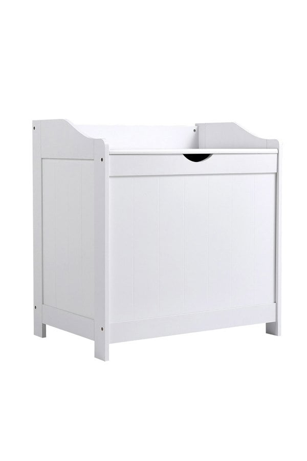 Living and Home White Wooden Lifting Top Toy Storage Box Large Capacity Storage Chest