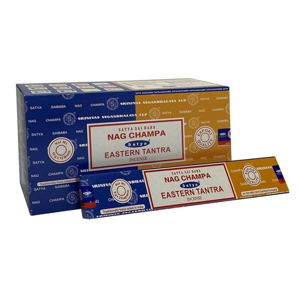 Serano Set of 12 Packets of Combo Satya Incense - Nag Champa Eastern Tantra