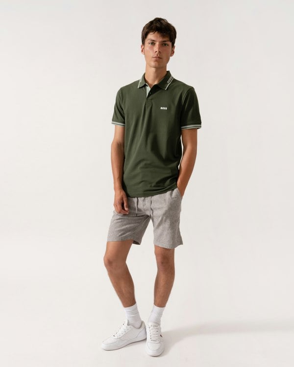 BOSS Orange Mens Tapered Chino Shorts - Open Beige 294 - CHO - Designer Mens Shorts