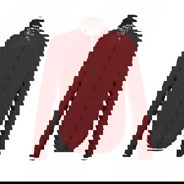 David WeJ Ashford Relaxed Zip Through Jacket - Burgundy