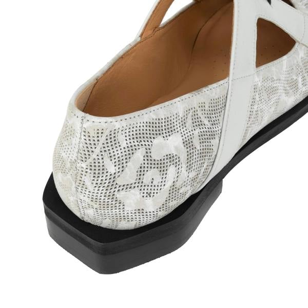 Embassy London Harlowe - Grey - Women's cutout leather lace up shoe