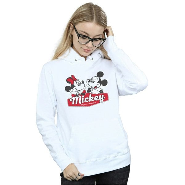 Disney Womens/Ladies Mickie And Minnie 90 Years Hoodie - White