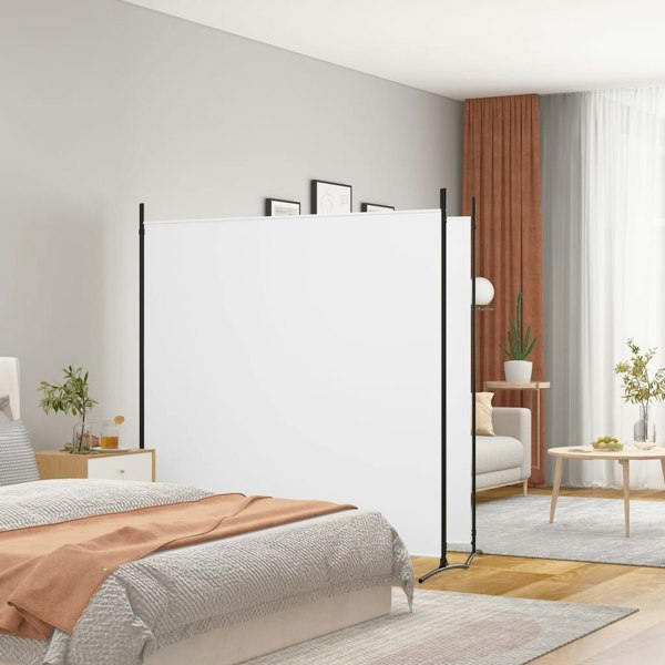 Berkfield 2-Panel Room Divider White 348x180 cm Fabric