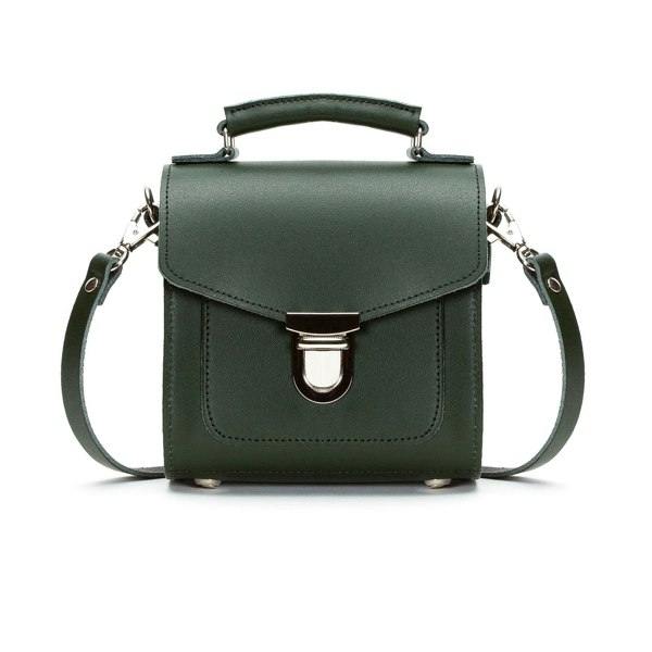 Zatchels Handmade Leather Sugarcube Handbag - Ivy Green