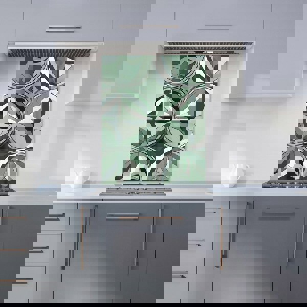 Warren Reed - Designer Geometric Green Black Kitchen Splashback