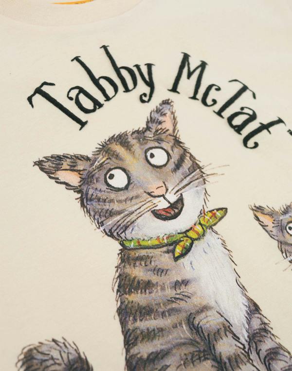 Gruffalo & Friends Tabby McTat Unisex Kids Beige Character Short Sleeved T-Shirt