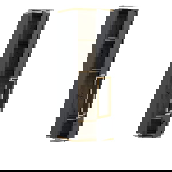 Furniture To Go Klara Display Cabinet with 1 Glass Door in Grey and Oak