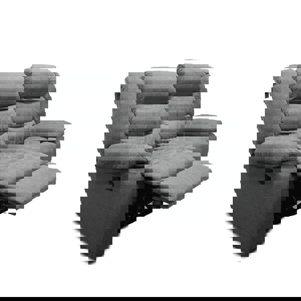 Manhattan Full Fabric Reclining Sofa Suite 3 + 2 - Grey - 4