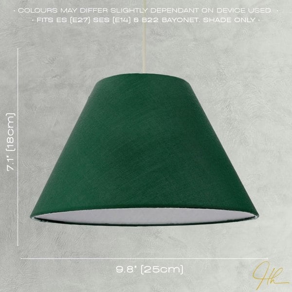 10 Inch Forest Green Cotton Coolie Lampshade for Table Lamp or Pendant Image 6