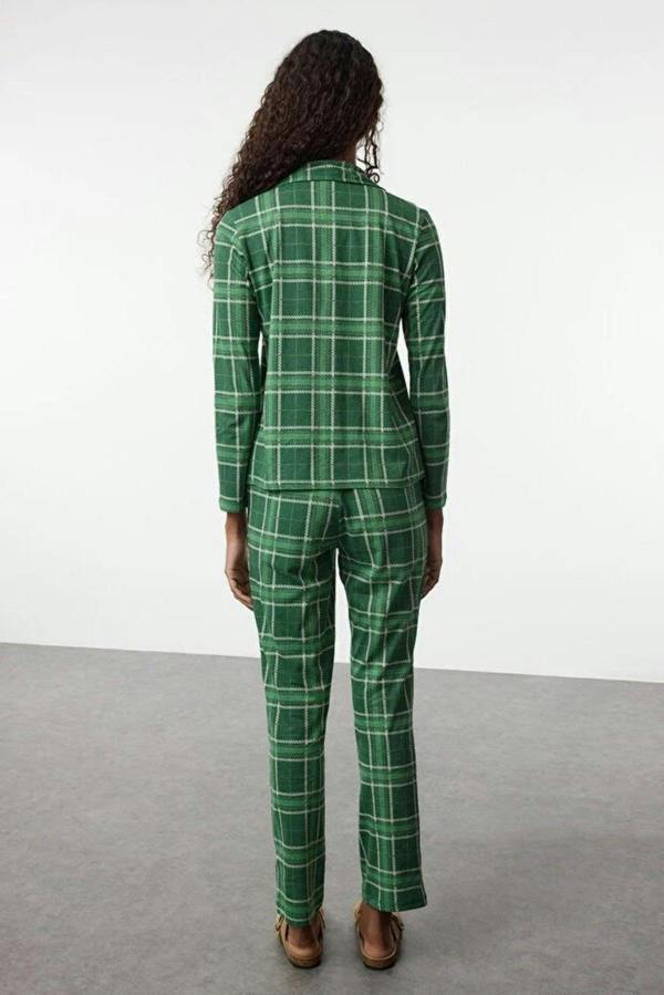 WOVCOR 2-Piece 100% Cotton Argyle Knit Pajama Set