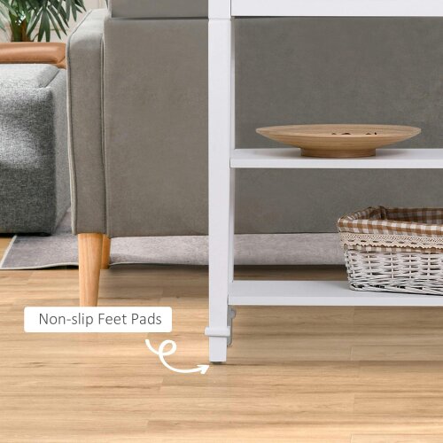 Wyld Haus Sacoso Wooden Natural Retro  Hallway Console Table With Drawer And Dual Shelves
